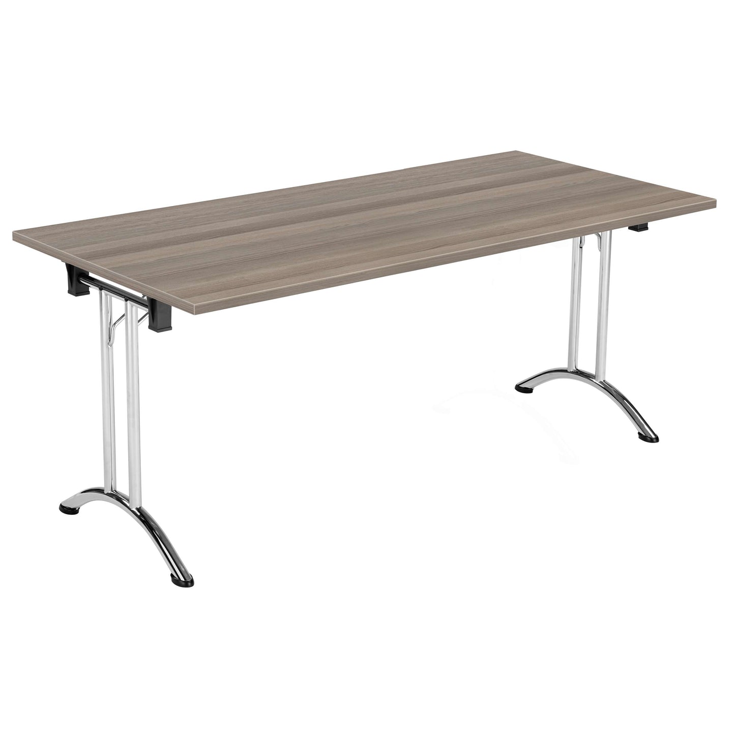 One Union Rectangular Folding Table (FSC) | 1600 X 700 | Grey Oak/Chrome