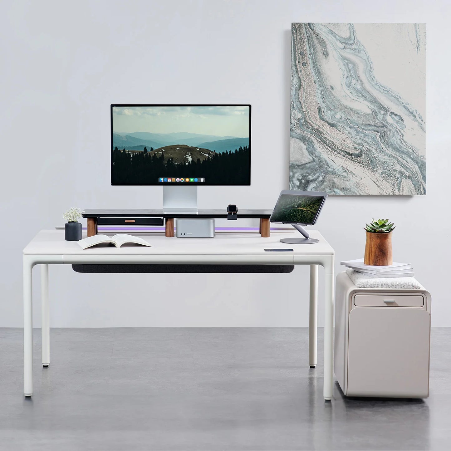 Tenon ALXR Smart Adjustable Desk - Modular sit-stand desk with a built-in touchscreen