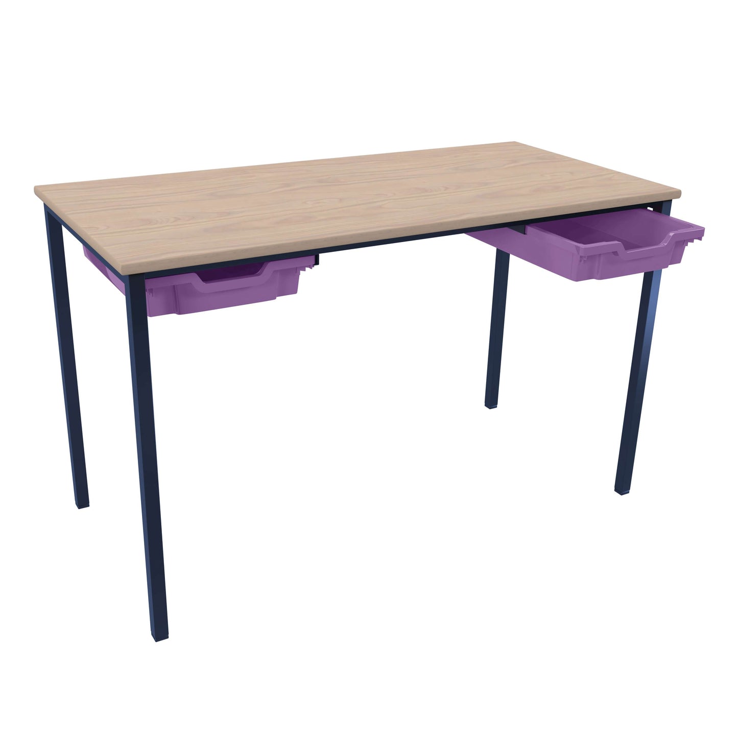 Titan Classroom Table Accessory Runner Bundle | 2 X Tray | Plum Purple