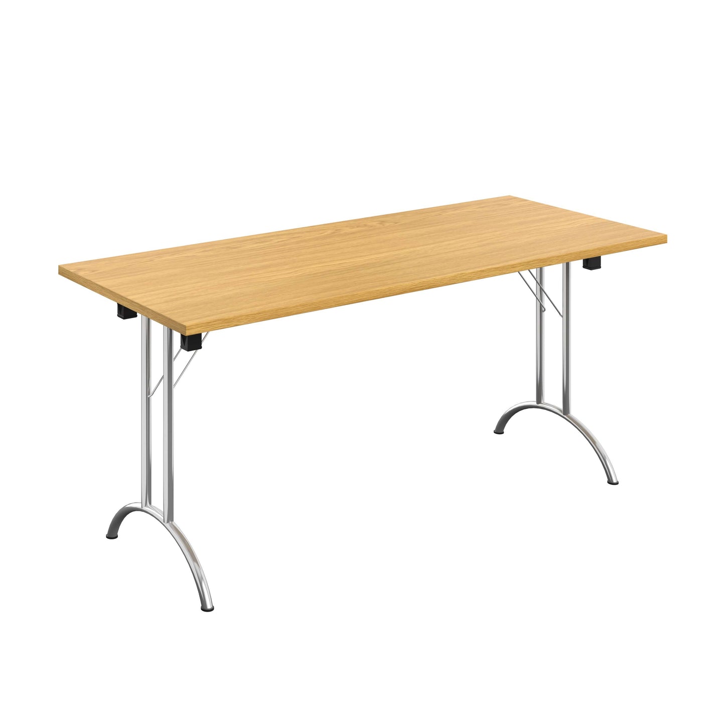 One Union Rectangular Folding Table (FSC) | 1600 X 700 | Nova Oak/Chrome
