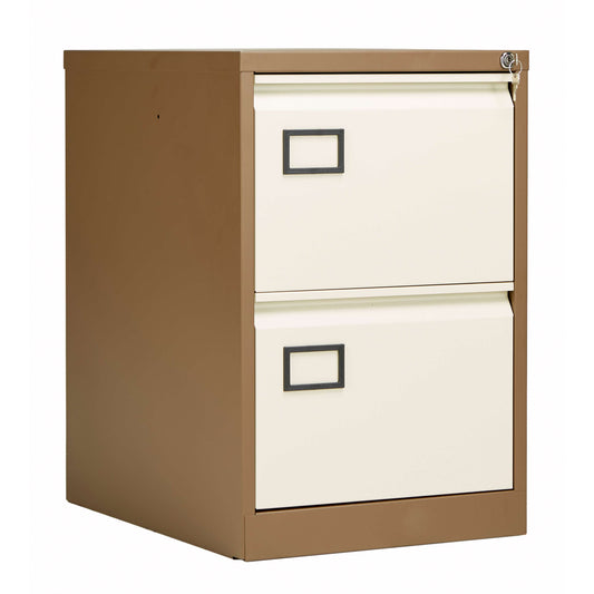 Bisley 2 Drawer Contract Steel Filing Cabinet | Coffee Cream
