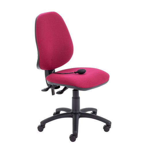 Calypso Ergo 2 Lever Office Chair with Lumbar Pump | No Arms | Claret