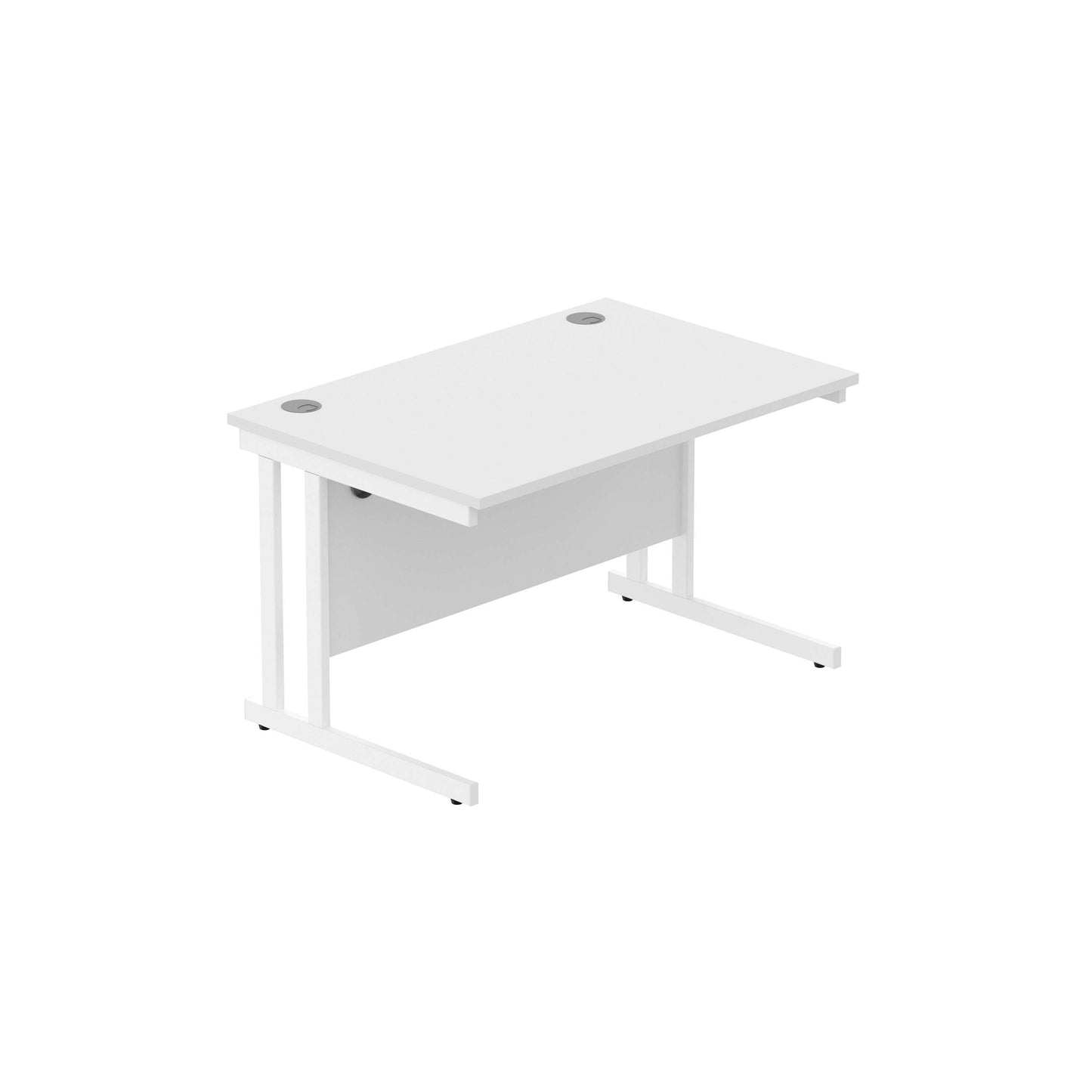 Office Rectangular Desk with Steel Double Upright Cantilever Frame (FSC) | 1200X800 | Arctic White/White