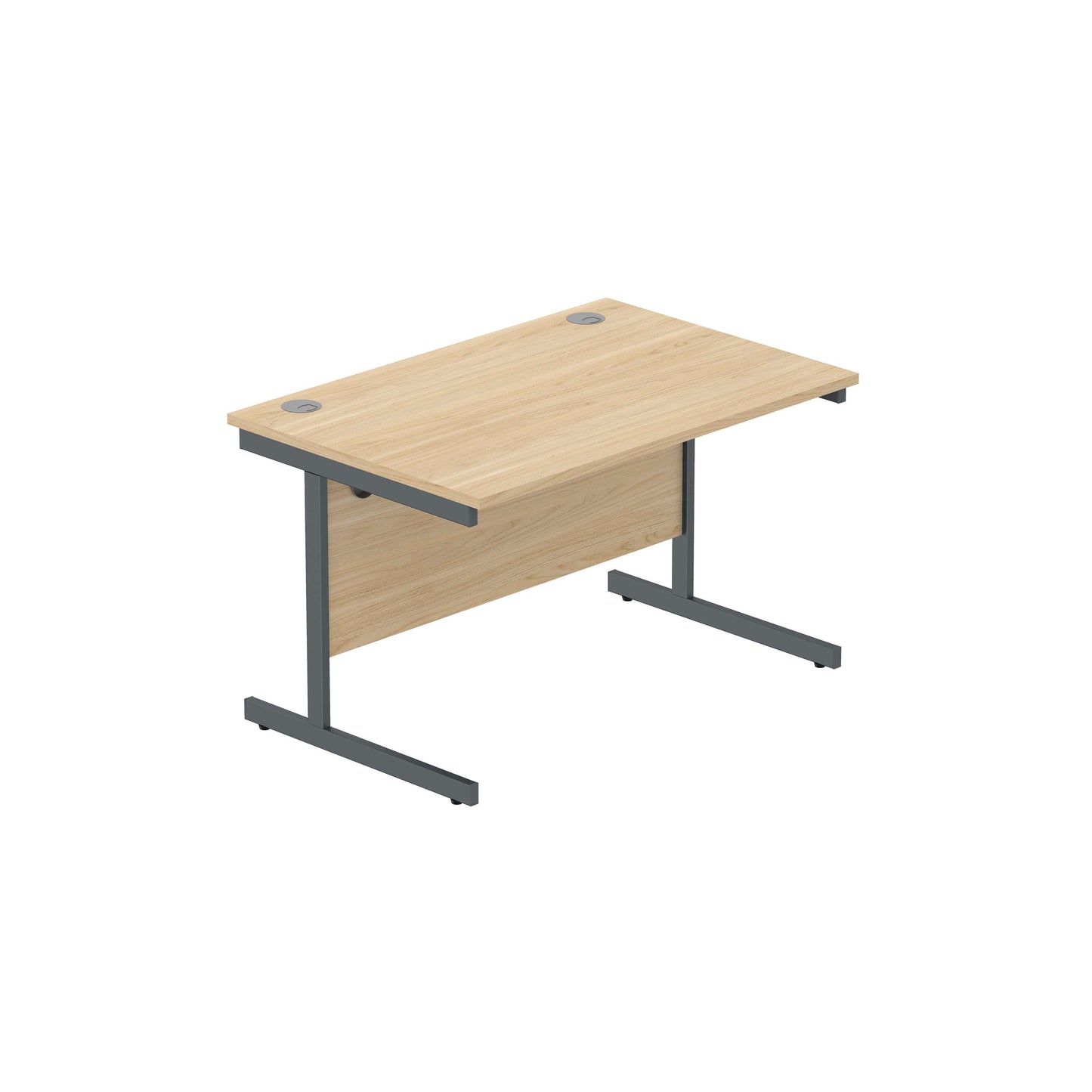 Office Rectangular Desk with Steel Single Upright Cantilever Frame (FSC) | 1200X800 | Canadian Oak/Graphite