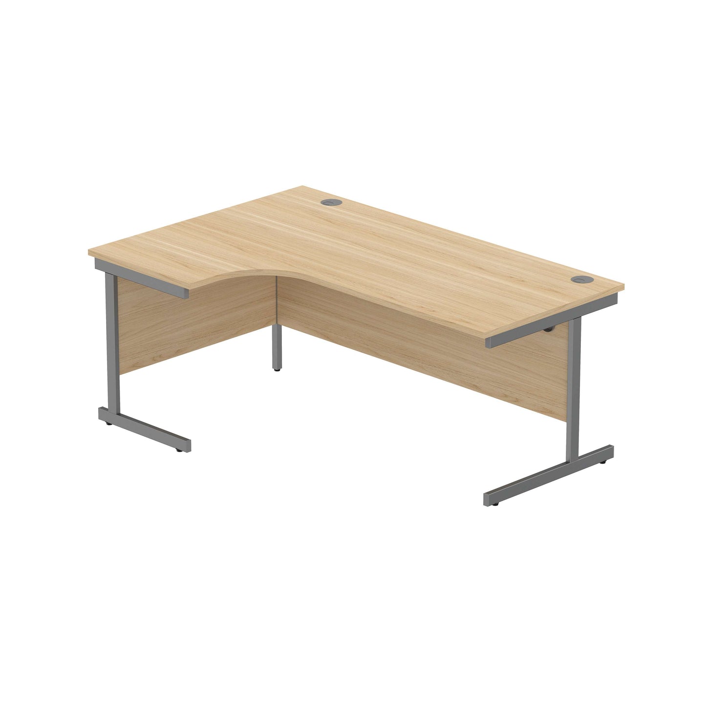 Office Left Hand Corner Desk with Steel Single Upright Cantilever Frame (FSC) | 1800X1200 | Canadian Oak/Graphite