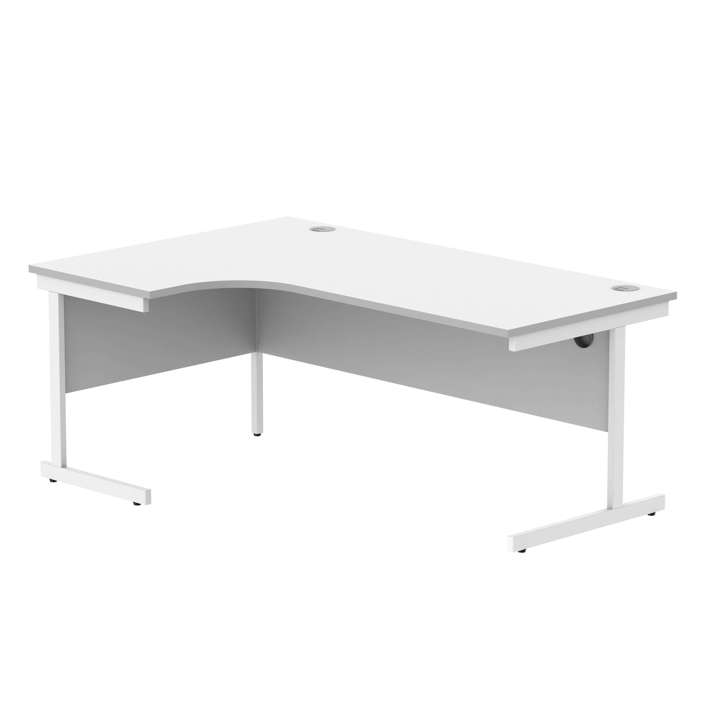 Office Left Hand Corner Desk with Steel Single Upright Cantilever Frame (FSC) | 1800X1200 | Arctic White/White