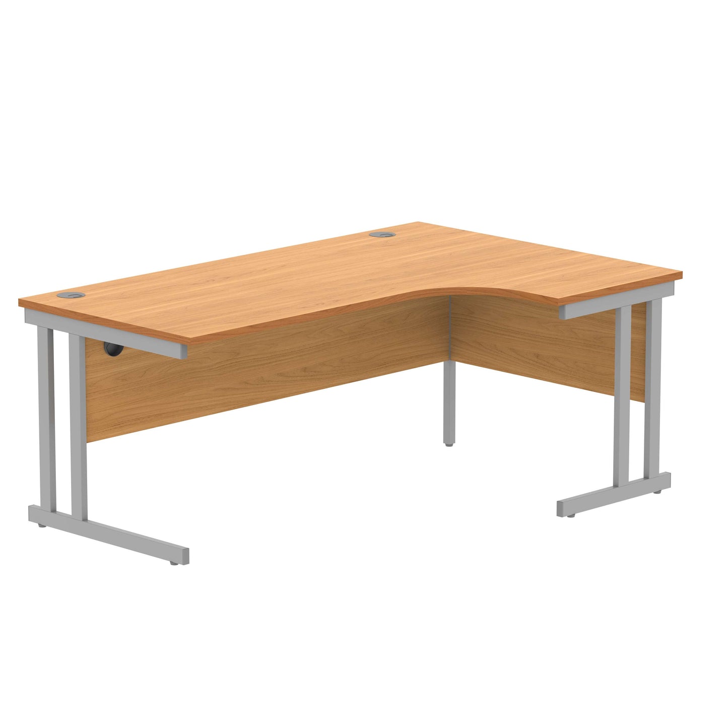 Office Right Hand Corner Desk with Steel Double Upright Cantilever Frame (FSC) | 1800X1200 | Beech/Silver