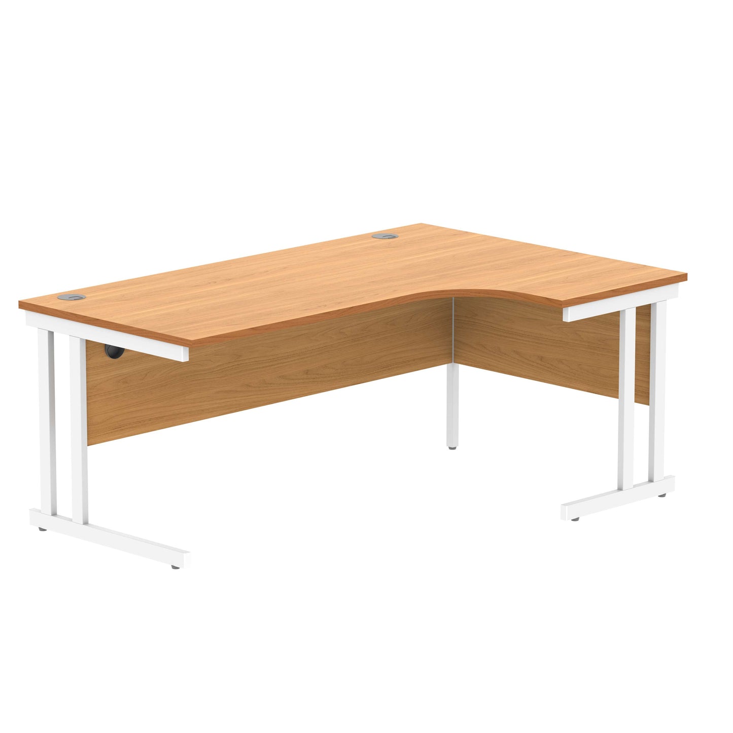 Office Right Hand Corner Desk with Steel Double Upright Cantilever Frame (FSC) | 1800X1200 | Beech/White