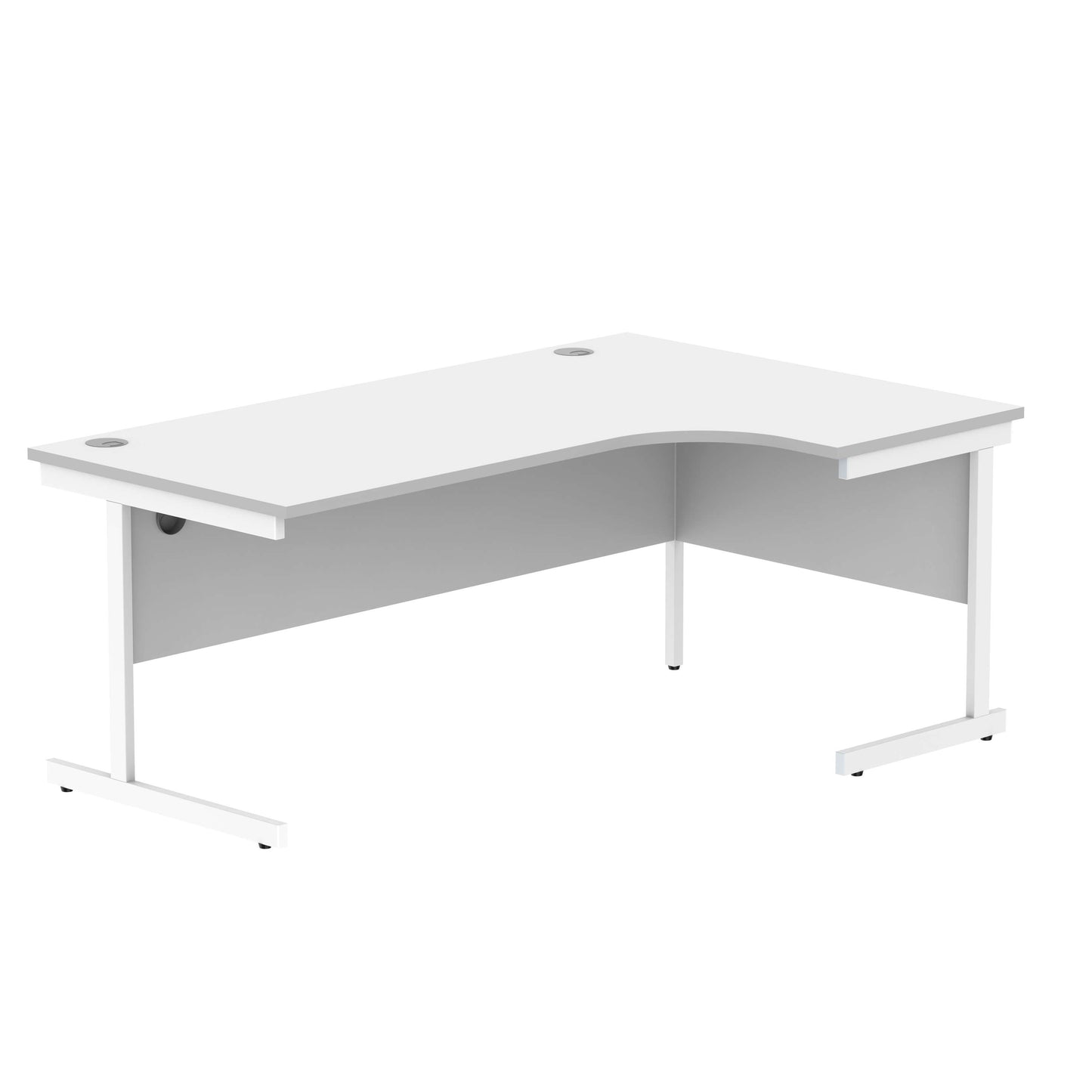 Office Right Hand Corner Desk with Steel Single Upright Cantilever Frame (FSC) | 1800X1200 | White/White