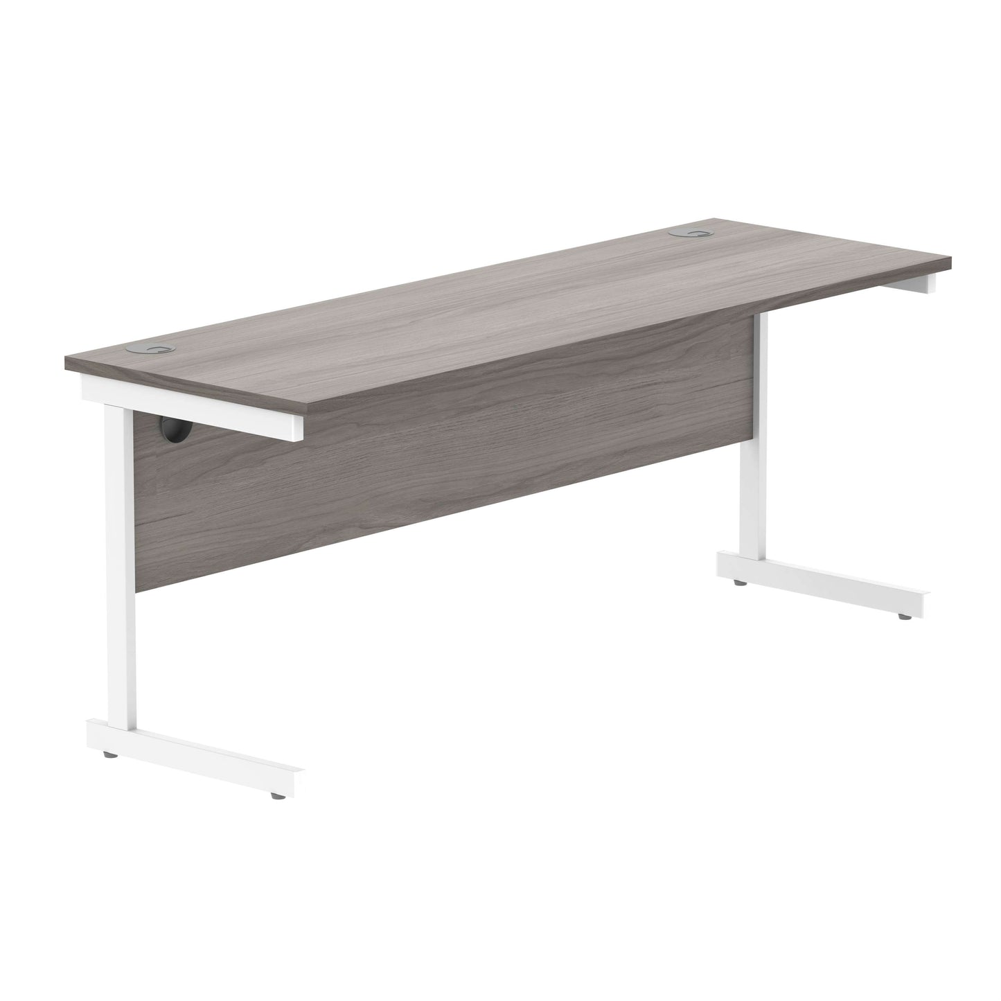 Office Rectangular Desk with Steel Single Upright Cantilever Frame (FSC) | 1800X600 | Alaskan Grey Oak/White