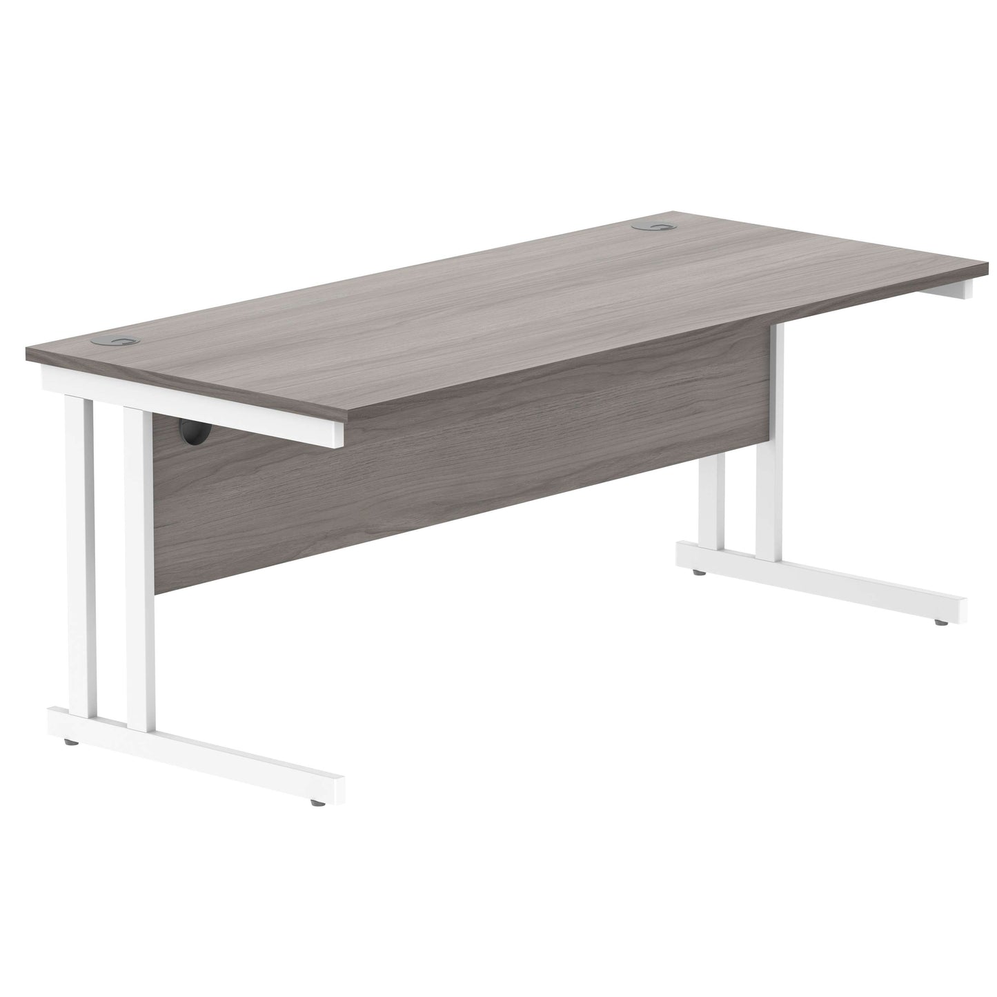Office Rectangular Desk with Steel Double Upright Cantilever Frame (FSC) | 1800X800 | Alaskan Grey Oak/White