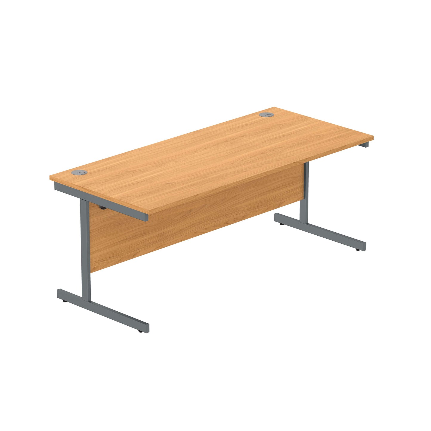 Office Rectangular Desk with Steel Single Upright Cantilever Frame (FSC) | 1800X800 | Norwegian Beech/Graphite