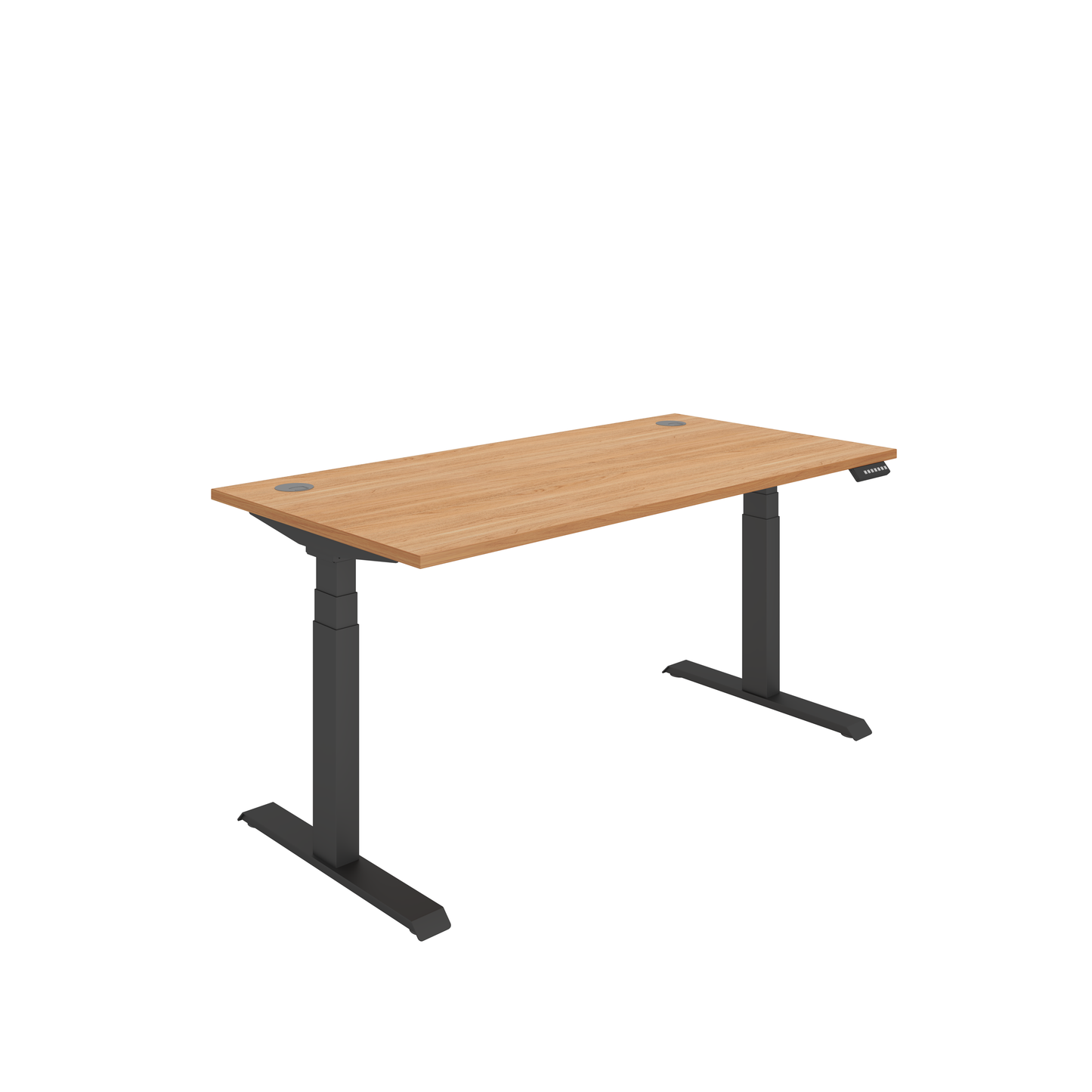 Office Rectangular Dual Motor Sit Stand Desk (FSC) | 1600X800 | Beech/Black