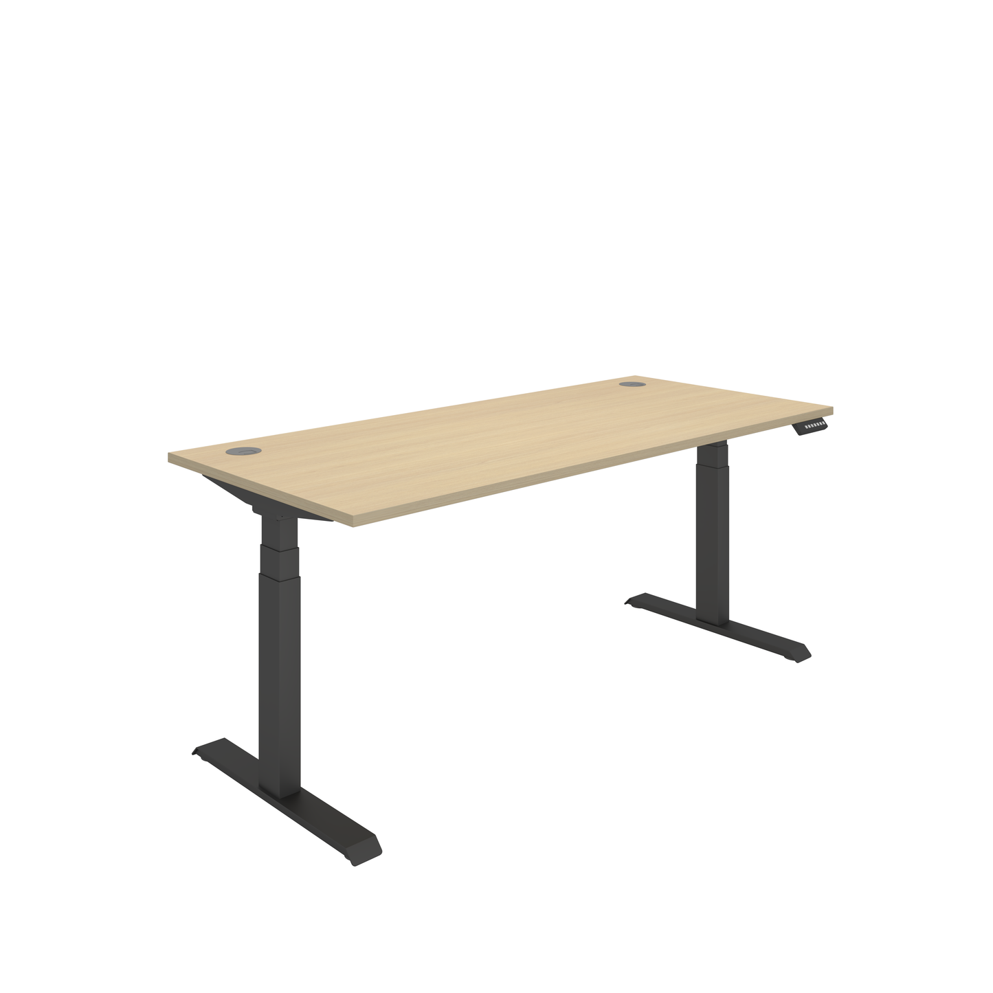 Office Rectangular Dual Motor Sit Stand Desk (FSC) | 1800X800 | Oak/Black