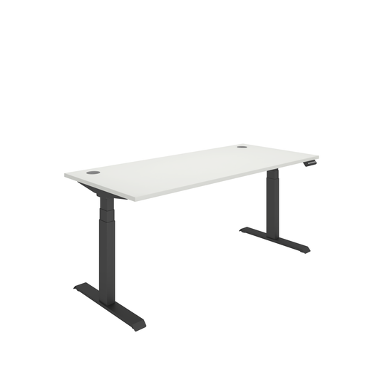 Office Rectangular Dual Motor Sit Stand Desk (FSC) | 1800X800 | White/Black