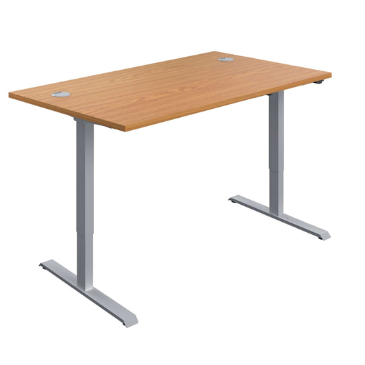 Economy Single Motor Sit Stand Desk (FSC) | 1200 X 800 | Nova Oak/Silver