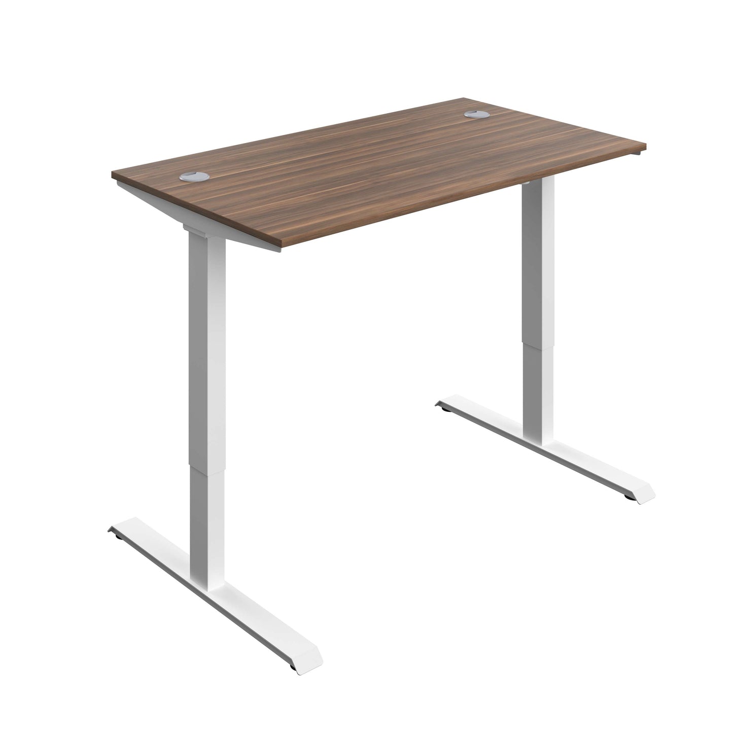 Economy Single Motor Sit Stand Desk (FSC) | 1400 X 800 | Dark Walnut/White