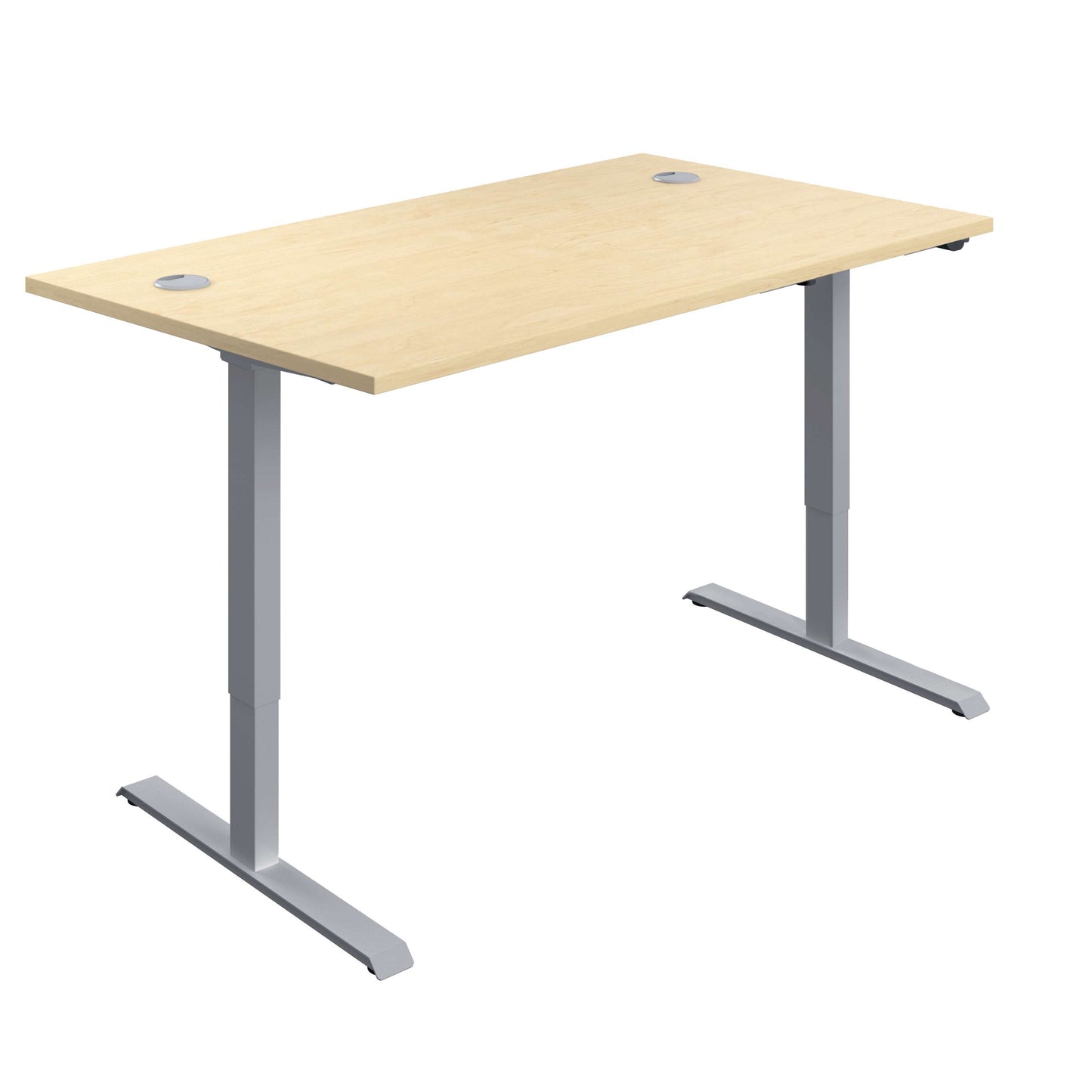 Economy Single Motor Sit Stand Desk (FSC) | 1400 X 800 | Maple/Silver