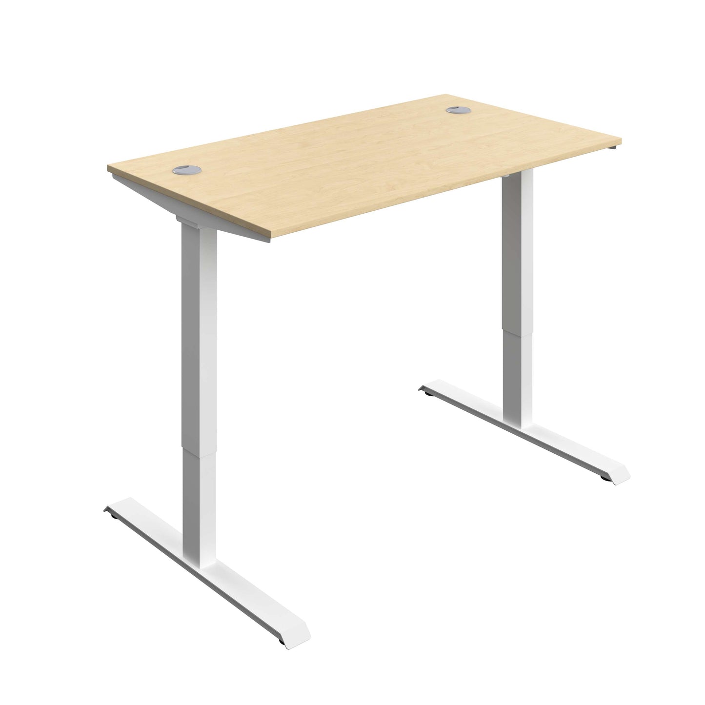 Economy Single Motor Sit Stand Desk (FSC) | 1400 X 800 | Maple/White