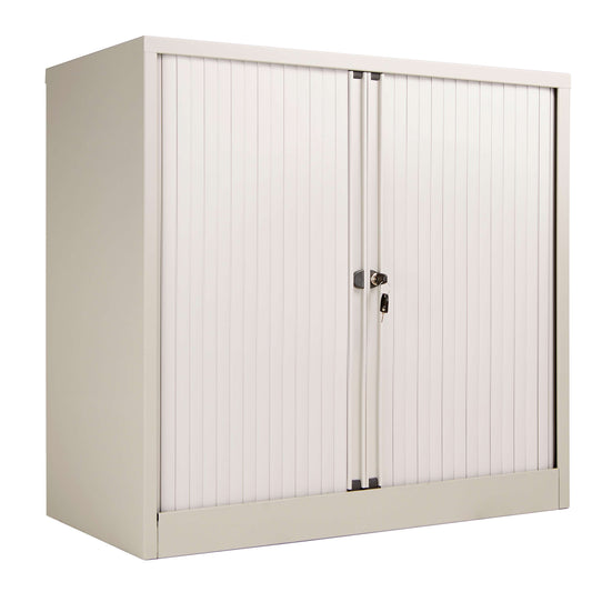 Bisley Essentials Steel Side Open Tambour | 1015mm High | Matching Shutter Doors |Goose Grey