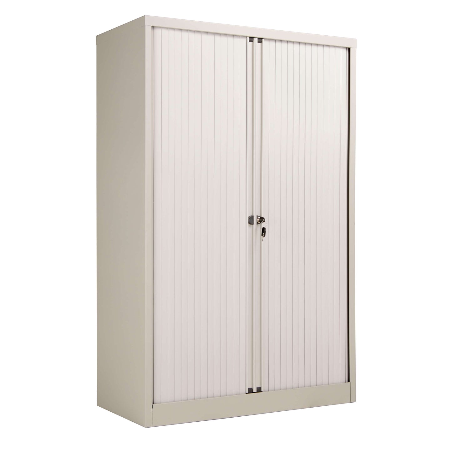 Bisley Essentials Steel Side Open Tambour | 1585mm High | Matching Shutter Doors | Goose Grey