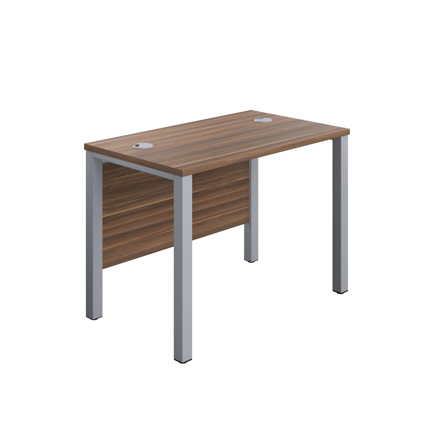 Goal Post Rectangular Desk (FSC) | 1000X600 | Dark Walnut/Silver