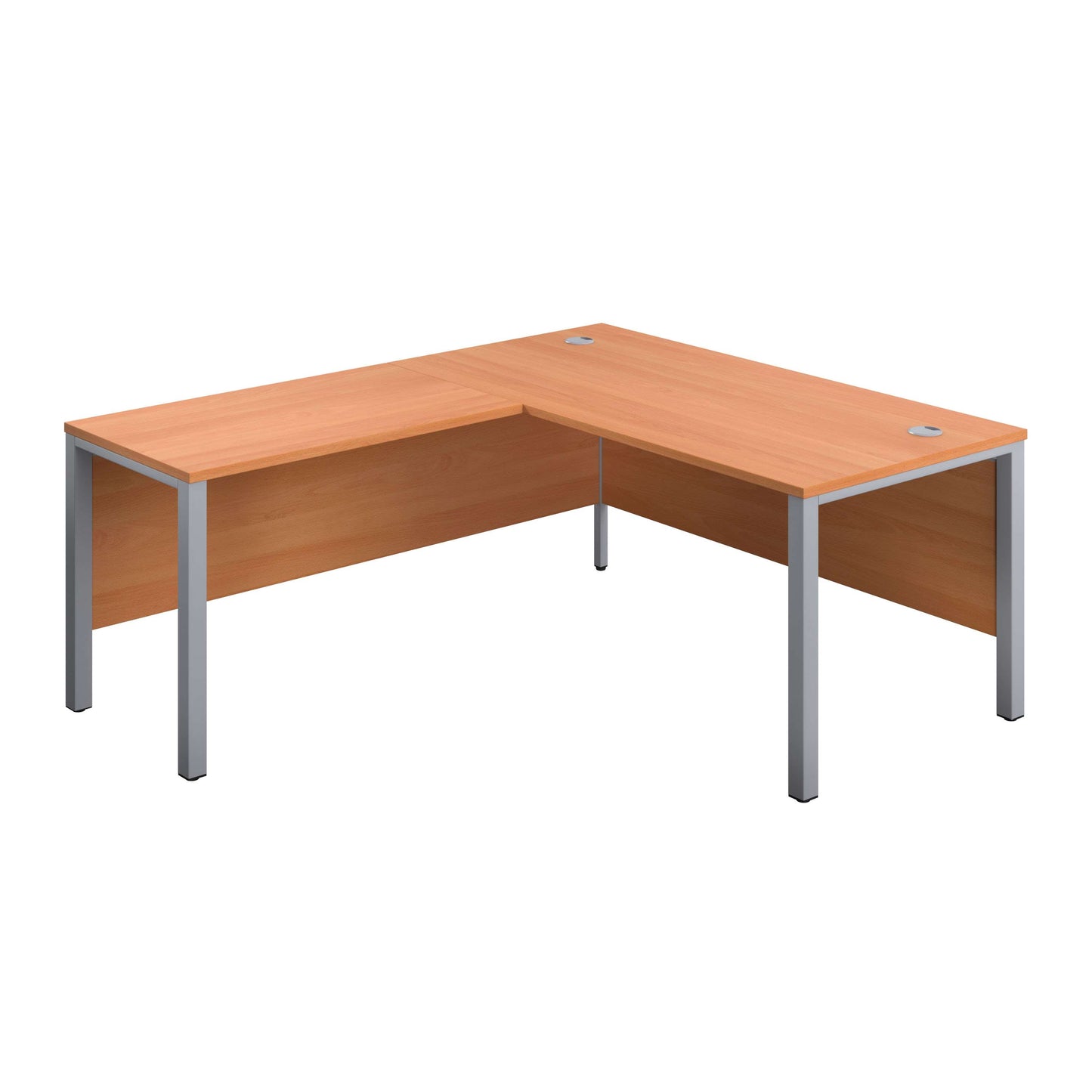 Goal Post Left Hand Return Desk (FSC) | 1600X800 | Beech/Silver