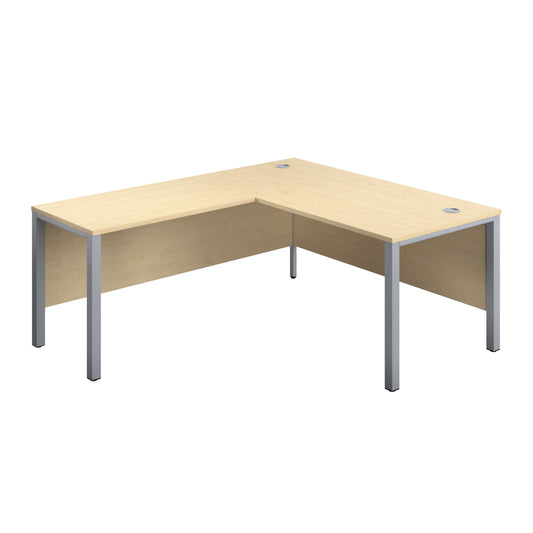 Goal Post Left Hand Return Desk (FSC) | 1600X800 | Maple/Silver