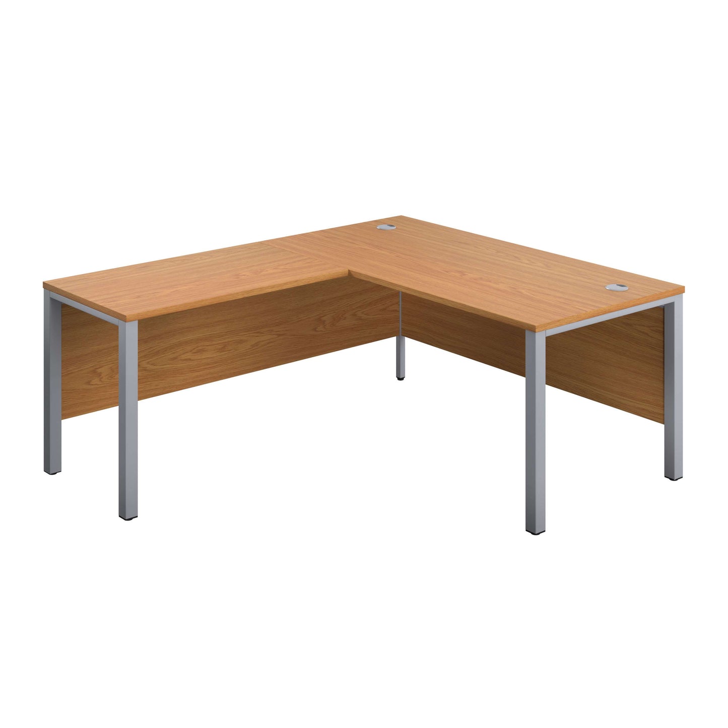 Goal Post Left Hand Return Desk (FSC) | 1600X800 | Nova Oak/Silver