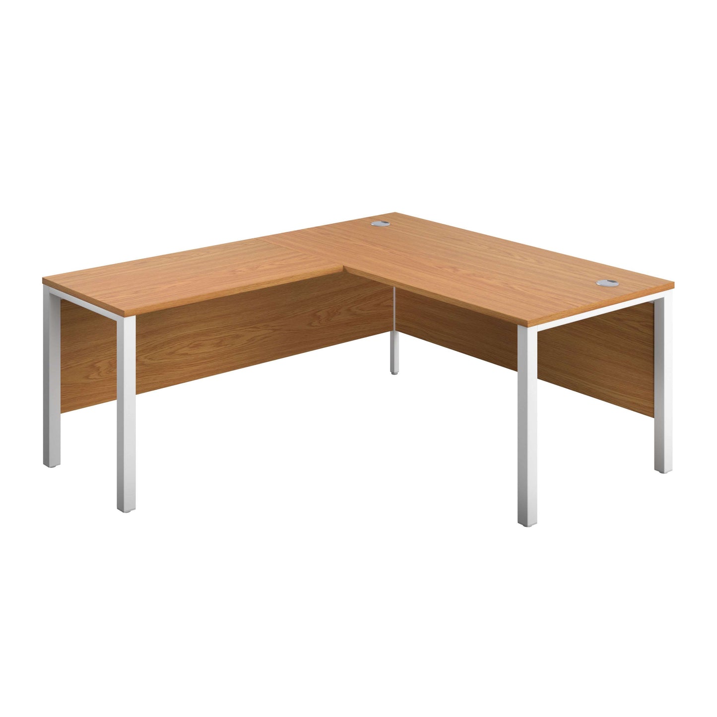 Goal Post Left Hand Return Desk (FSC) | 1600X800 | Nova Oak/White