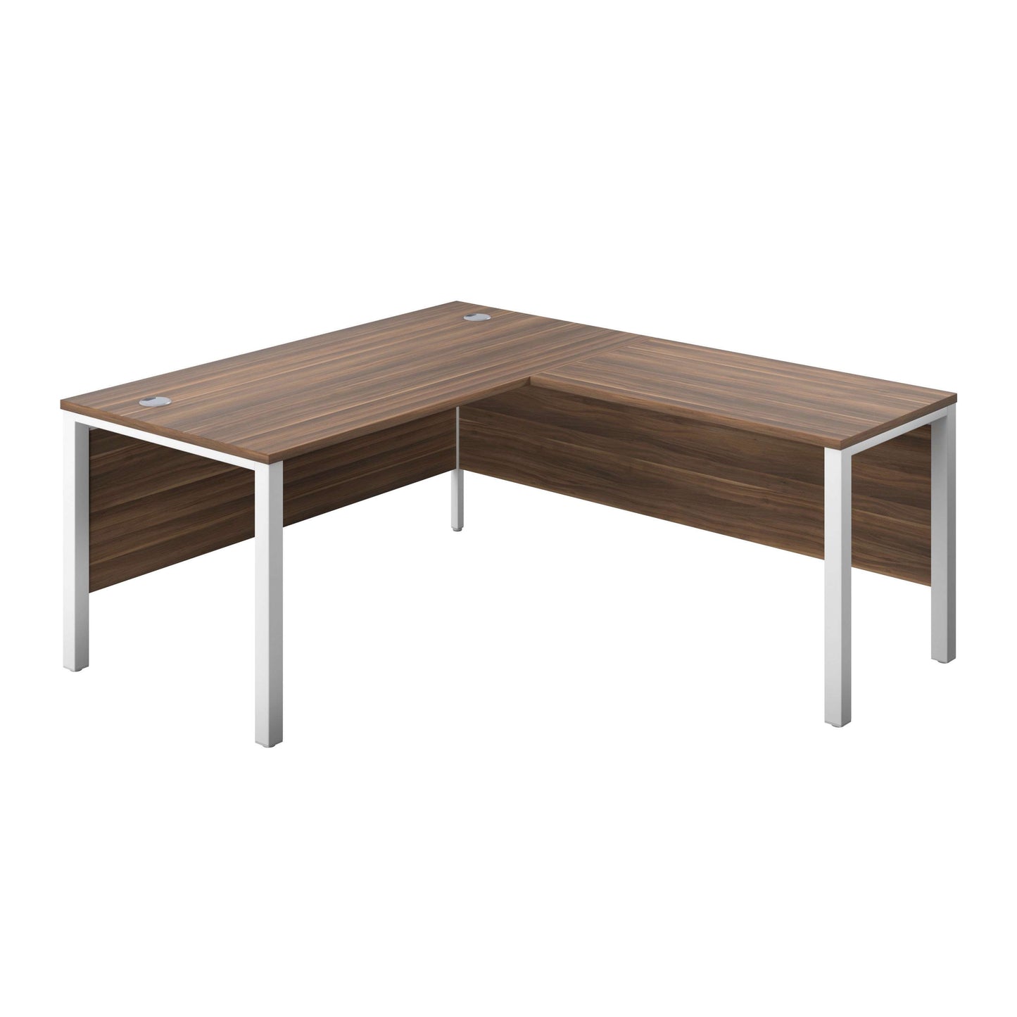 Goal Post Right Hand Return Desk (FSC) | 1600X800 | Dark Walnut/White