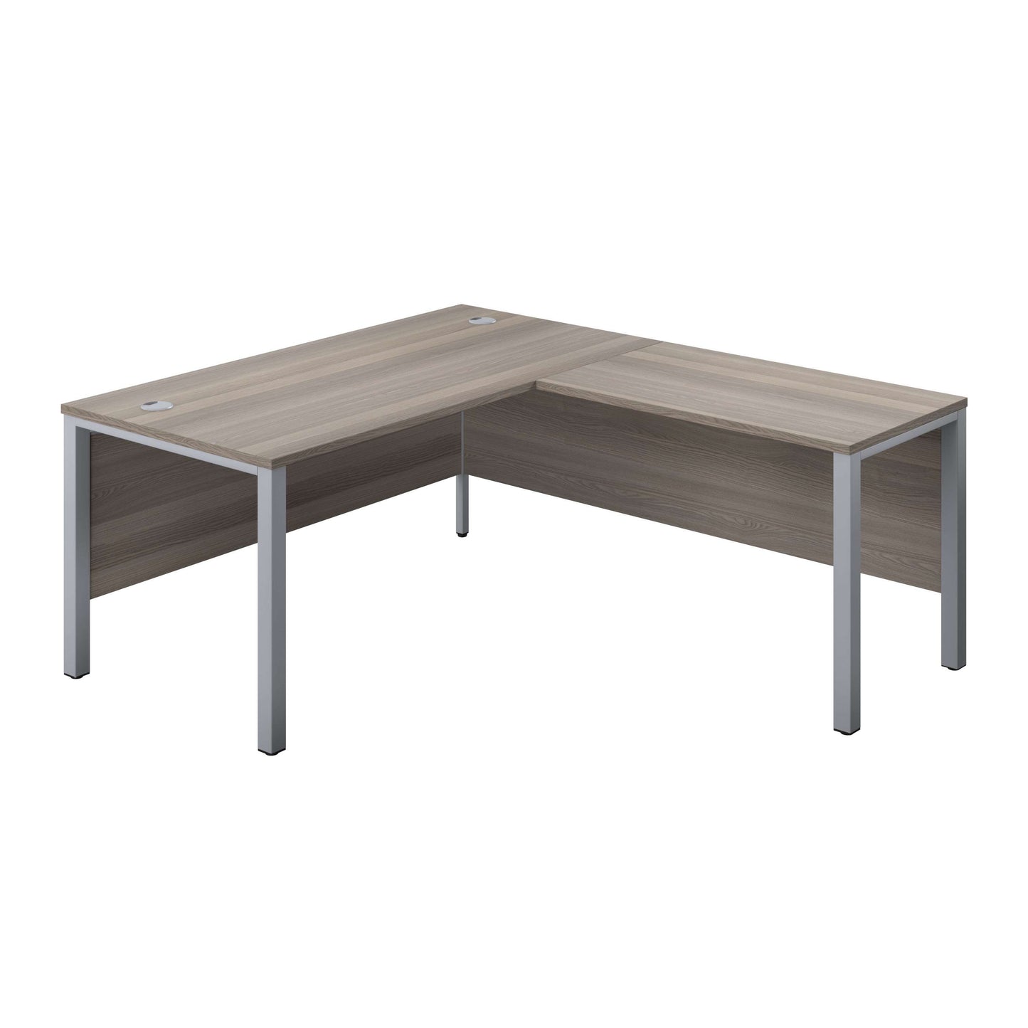Goal Post Right Hand Return Desk (FSC) | 1600X800 | Grey Oak/Silver
