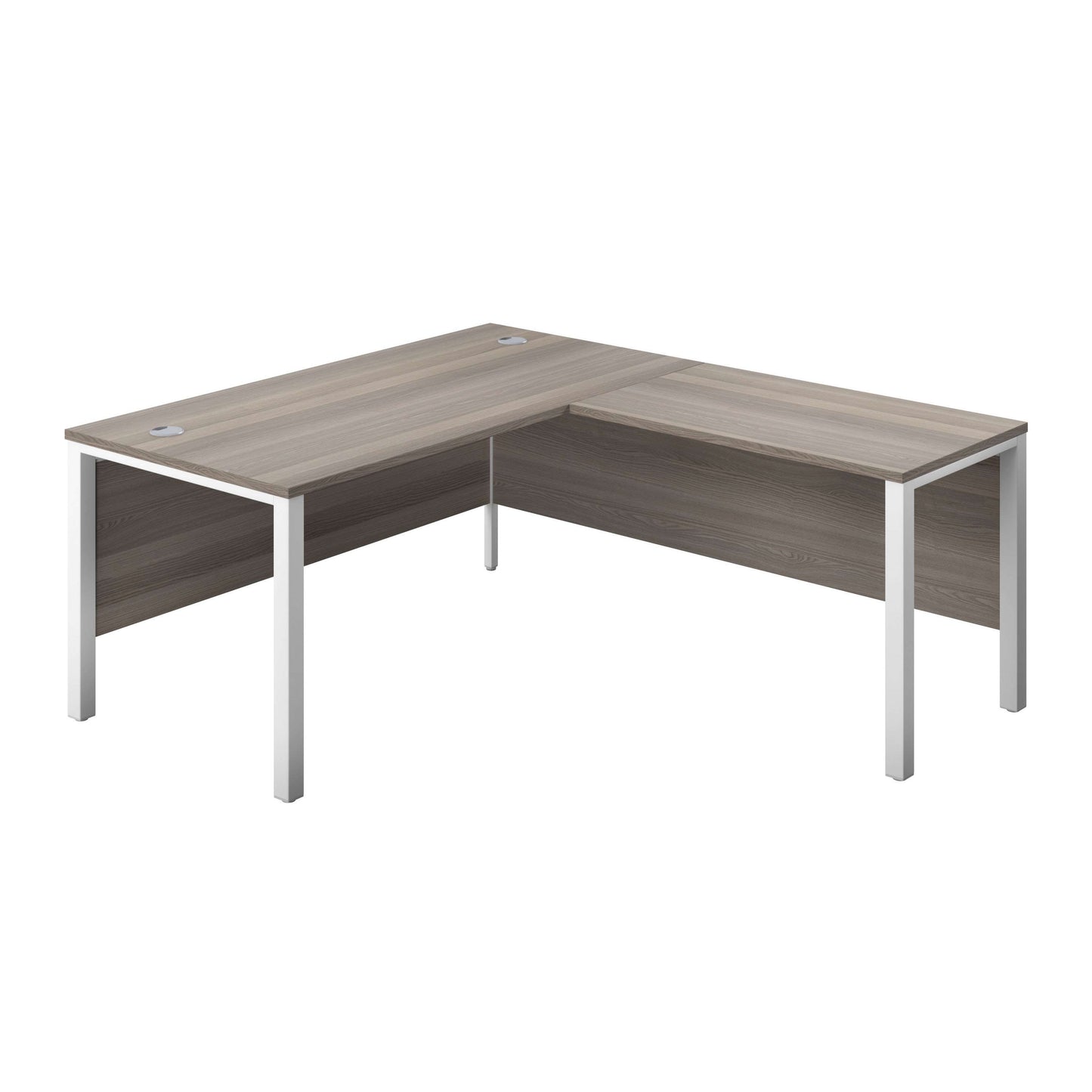 Goal Post Right Hand Return Desk (FSC) | 1600X800 | Grey Oak/White