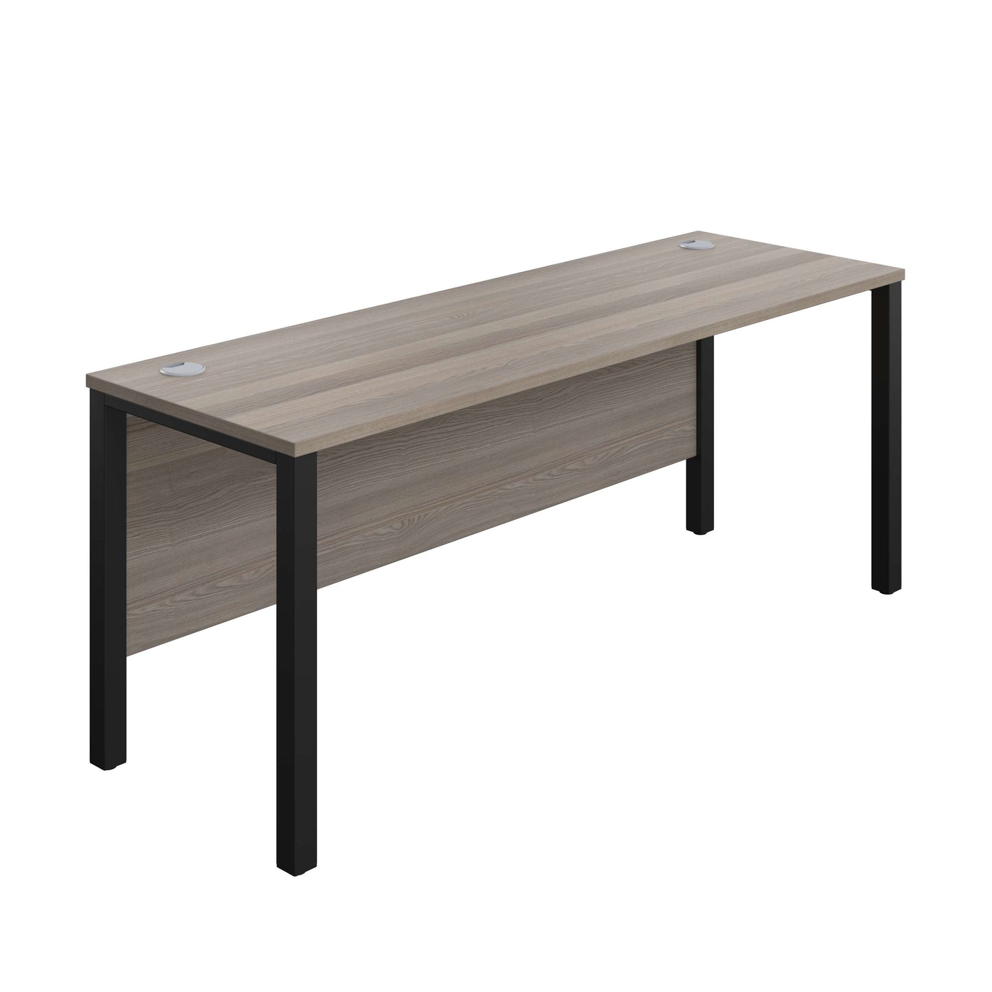 Goal Post Rectangular Desk (FSC) | 1800X600 | Grey Oak/Black