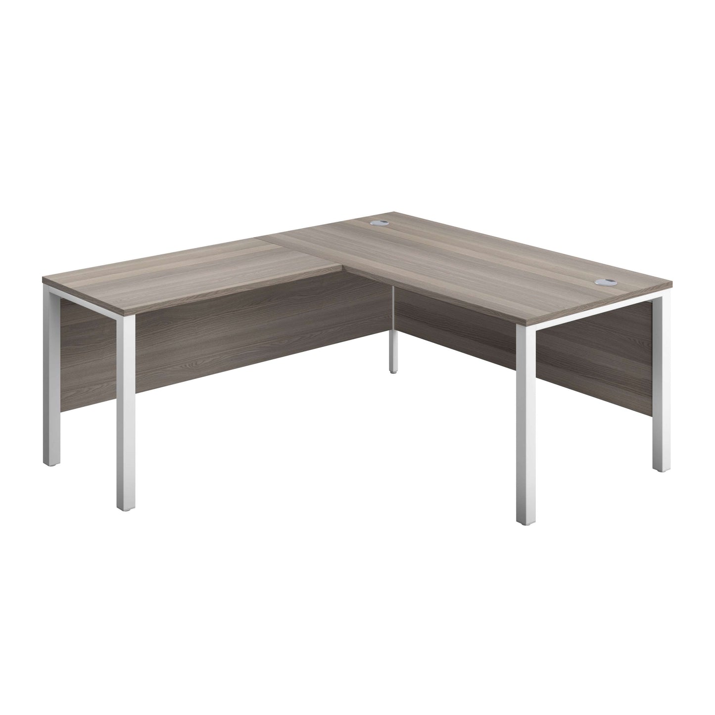 Goal Post Left Hand Return Desk (FSC) | 1800X800 | Grey Oak/White