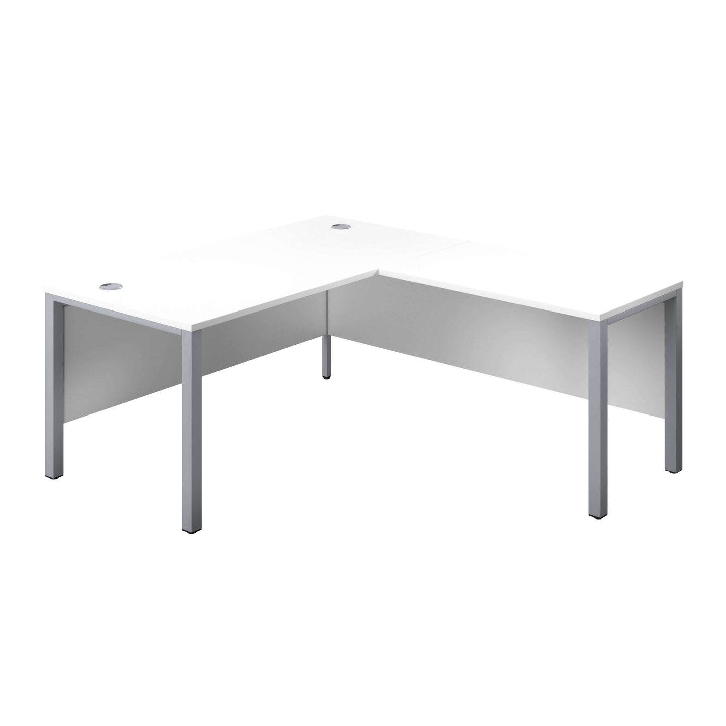 Goal Post Right Hand Return Desk (FSC) | 1800X800 | White/Silver