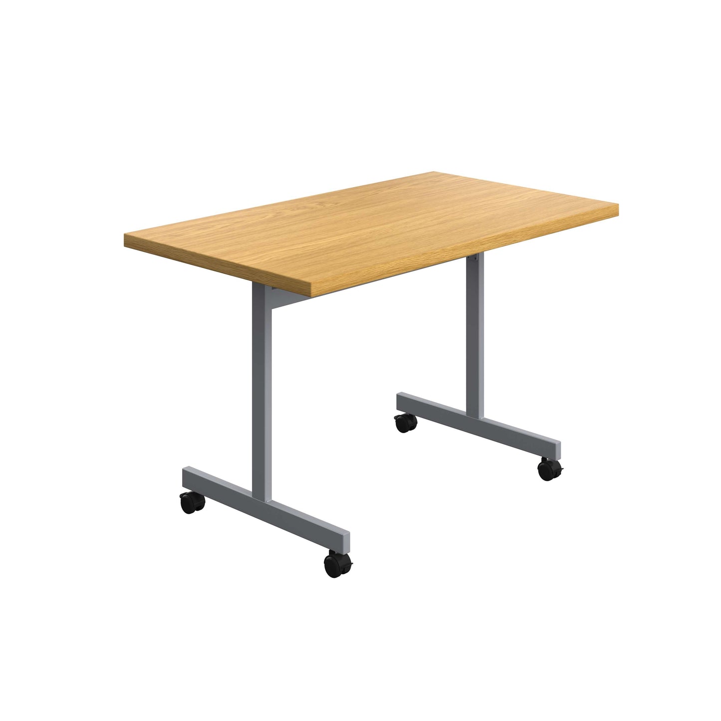 One Eighty Rectangular Tilting Table (FSC) | 1200 X 700 | Nova Oak/Silver