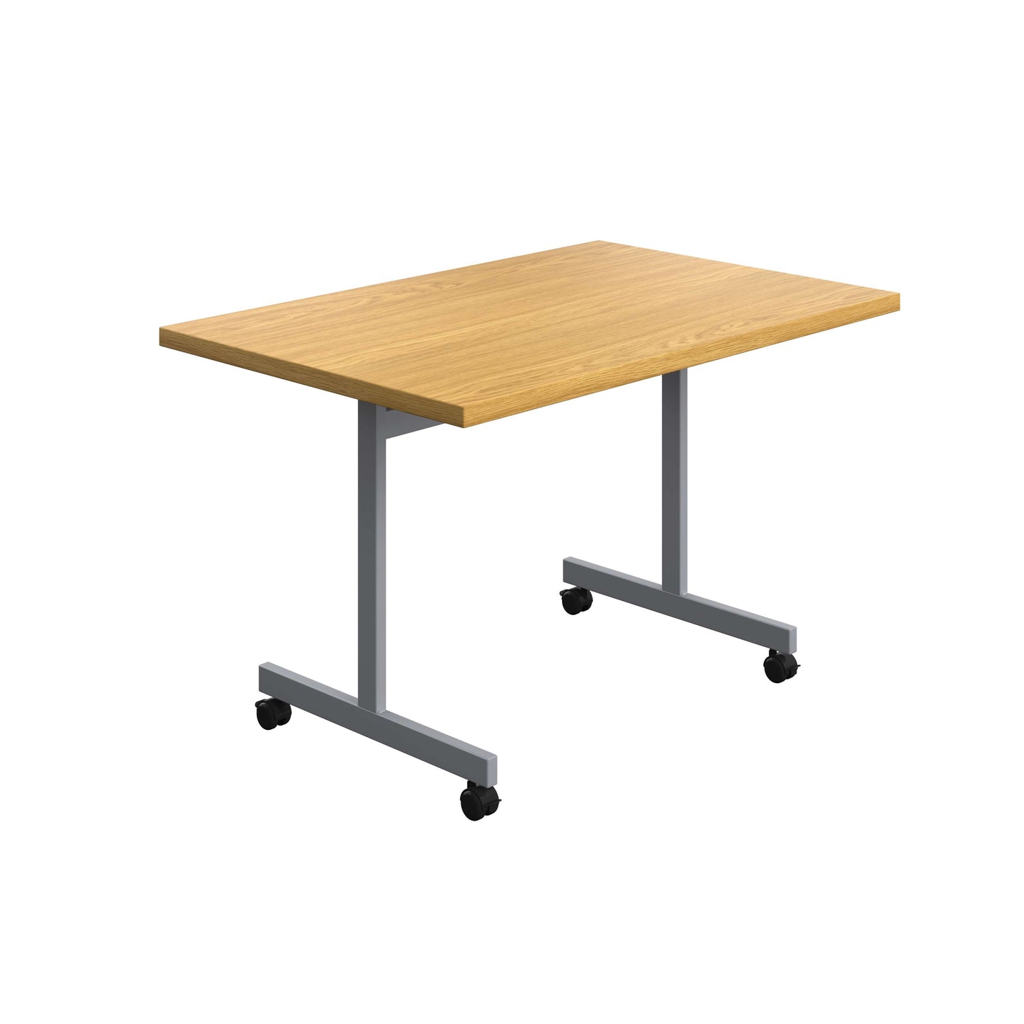 One Eighty Rectangular Tilting Table (FSC) | 1200 X 800 | Nova Oak/Silver