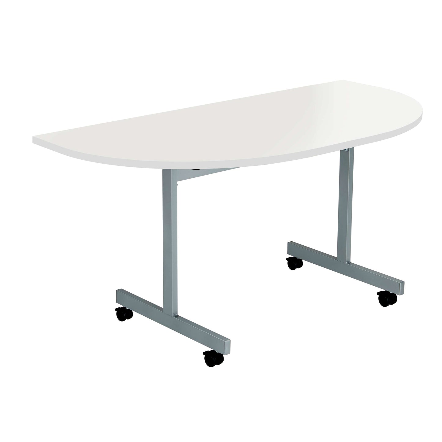 One Eighty D-End Tilting Table (FSC) | 1400 X 700 | White/Silver
