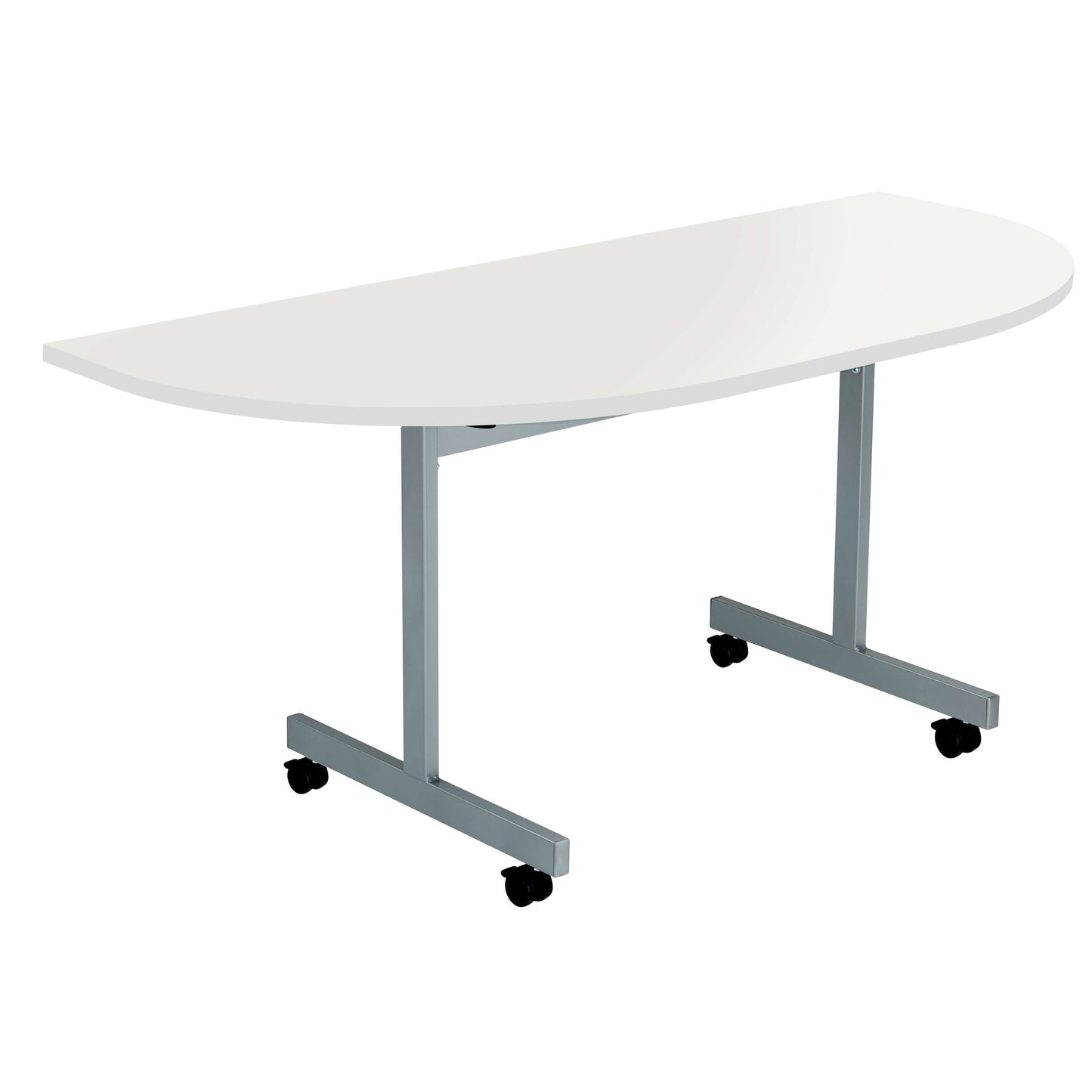 One Eighty D-End Tilting Table (FSC) | 1600 X 800 | White/Silver
