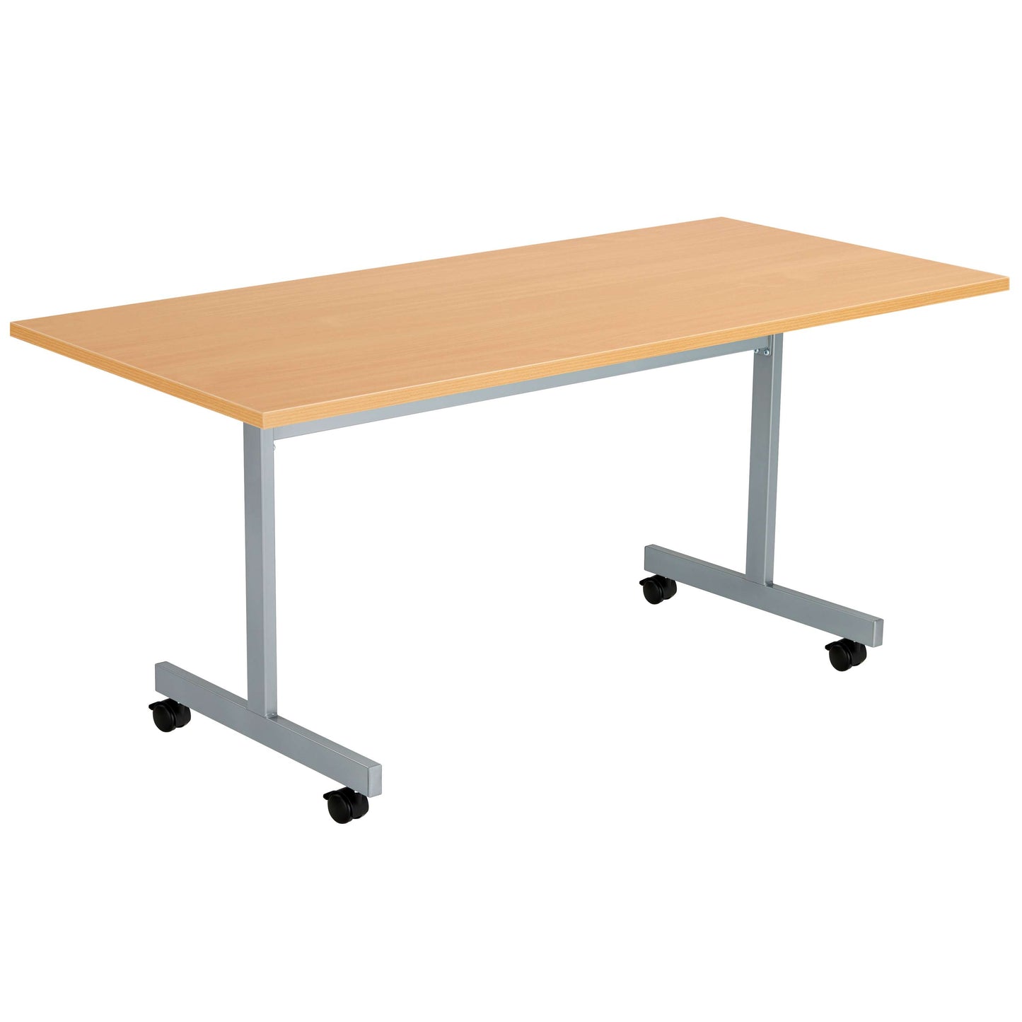One Eighty Rectangular Tilting Table (FSC) | 1600 X 800 | Beech/Silver