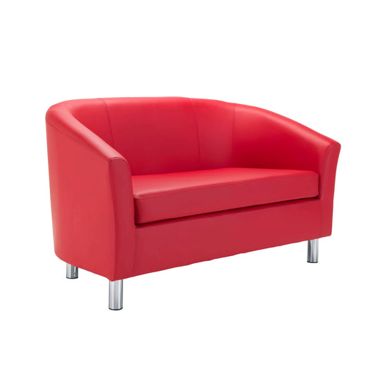 Tub Sofa with Metal Feet | Red PU