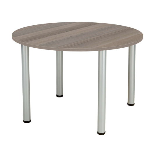 One Fraction Plus Circular Meeting Table (FSC) | 1000mm | Grey Oak