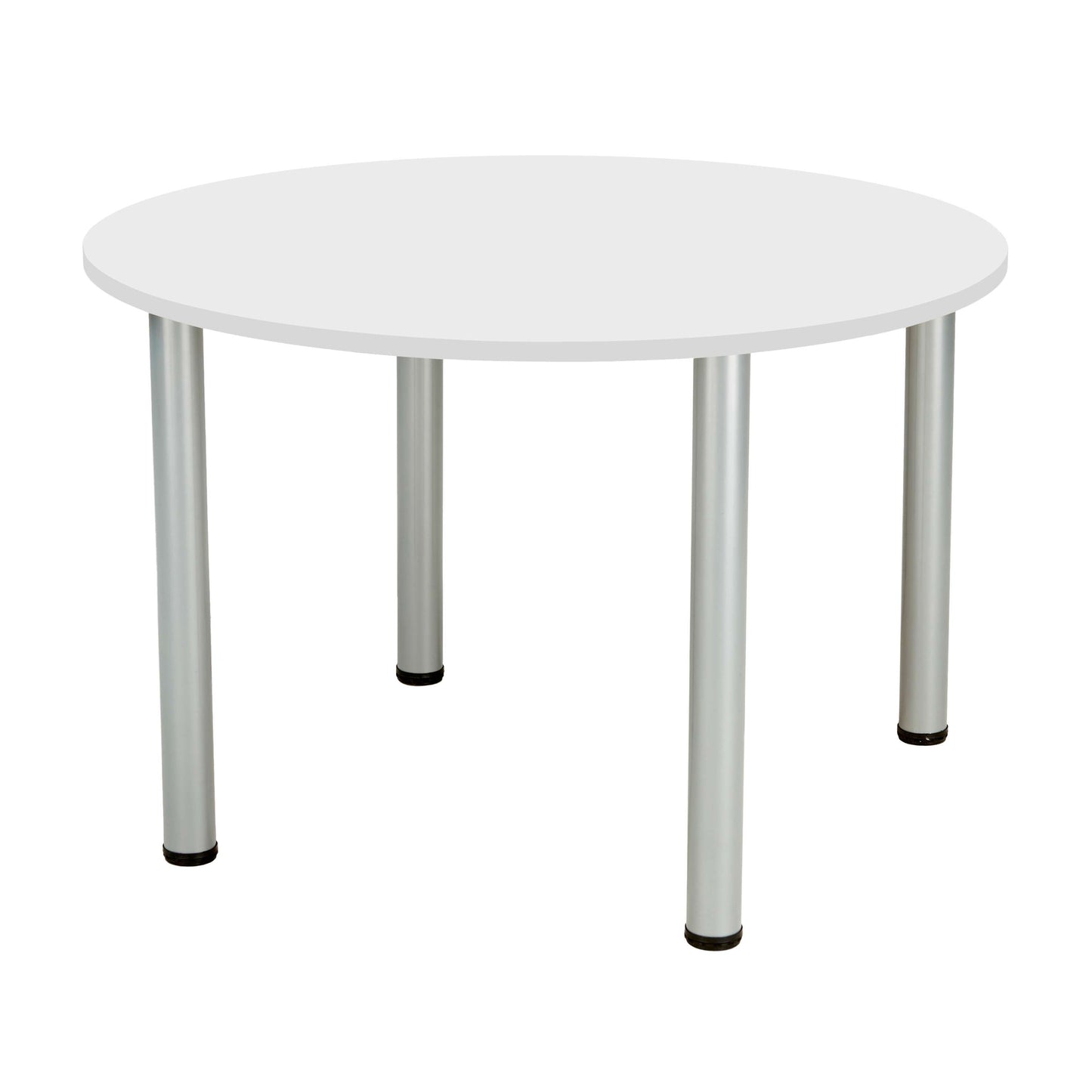 One Fraction Plus Circular Meeting Table (FSC) | 1000mm | White/Silver