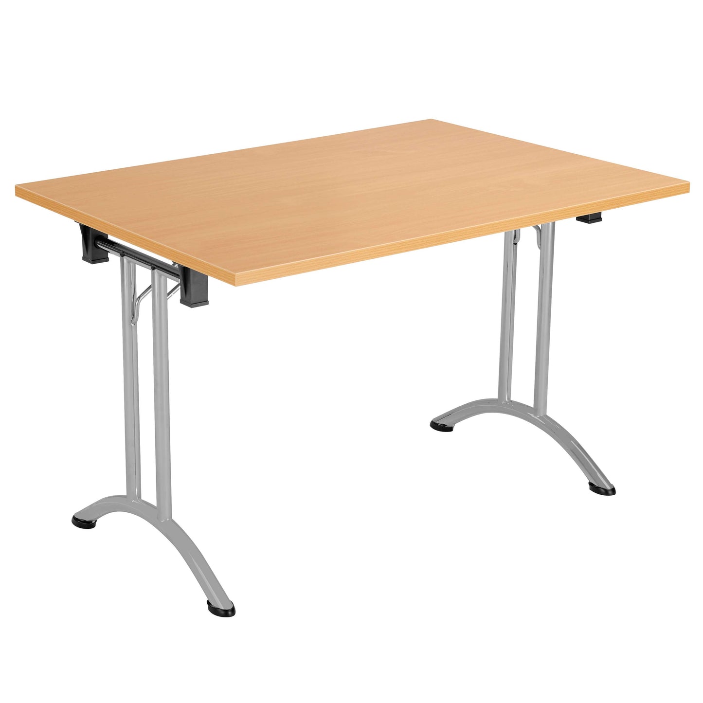 One Union Rectangular Folding Table (FSC) | 1200 X 800 | Beech/Silver