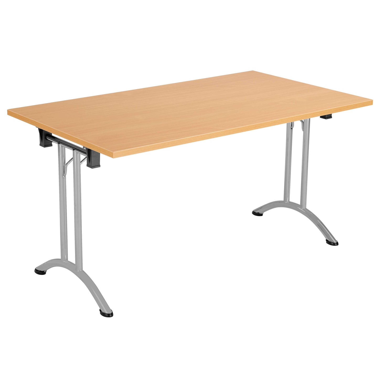 One Union Rectangular Folding Table (FSC) | 1400 X 700 | Beech/Silver