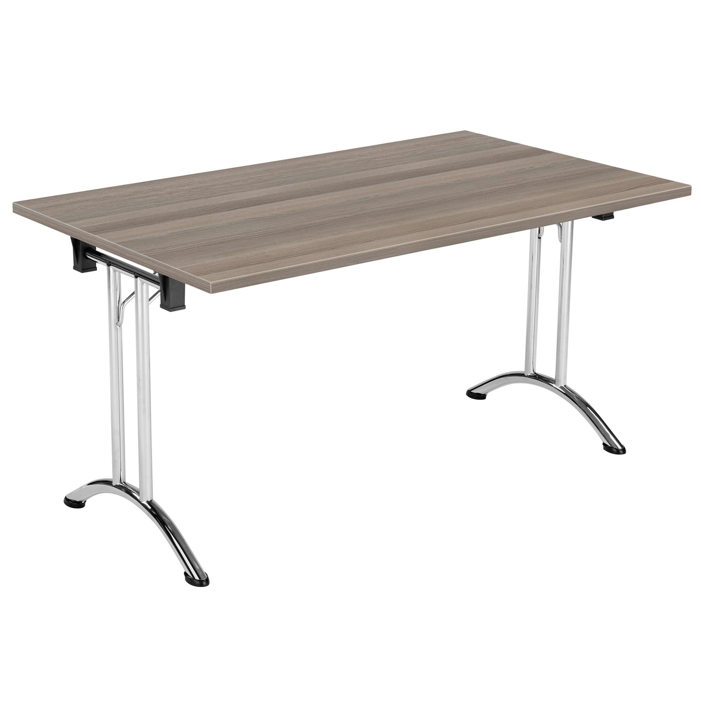 One Union Rectangular Folding Table (FSC) | 1400 X 800 | Grey Oak/Chrome