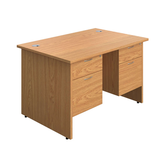 Panel Rectangular Desk + 2 X 2 Drawer Fixed Pedestal Bundle (FSC) | 1200X800 | Nova Oak/Nova Oak