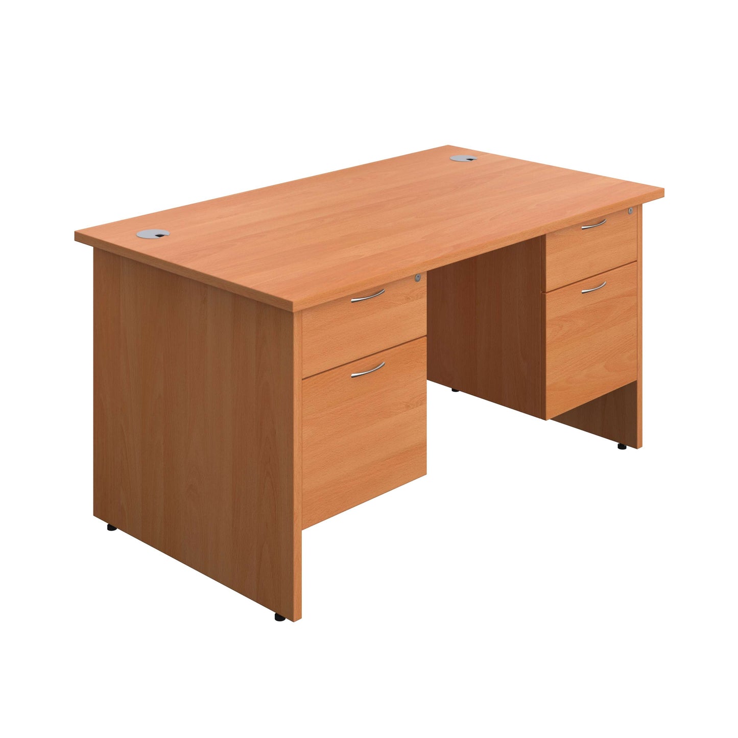 Panel Rectangular Desk + 2 X 2 Drawer Fixed Pedestal Bundle (FSC) | 1400X800 | Beech/Beech