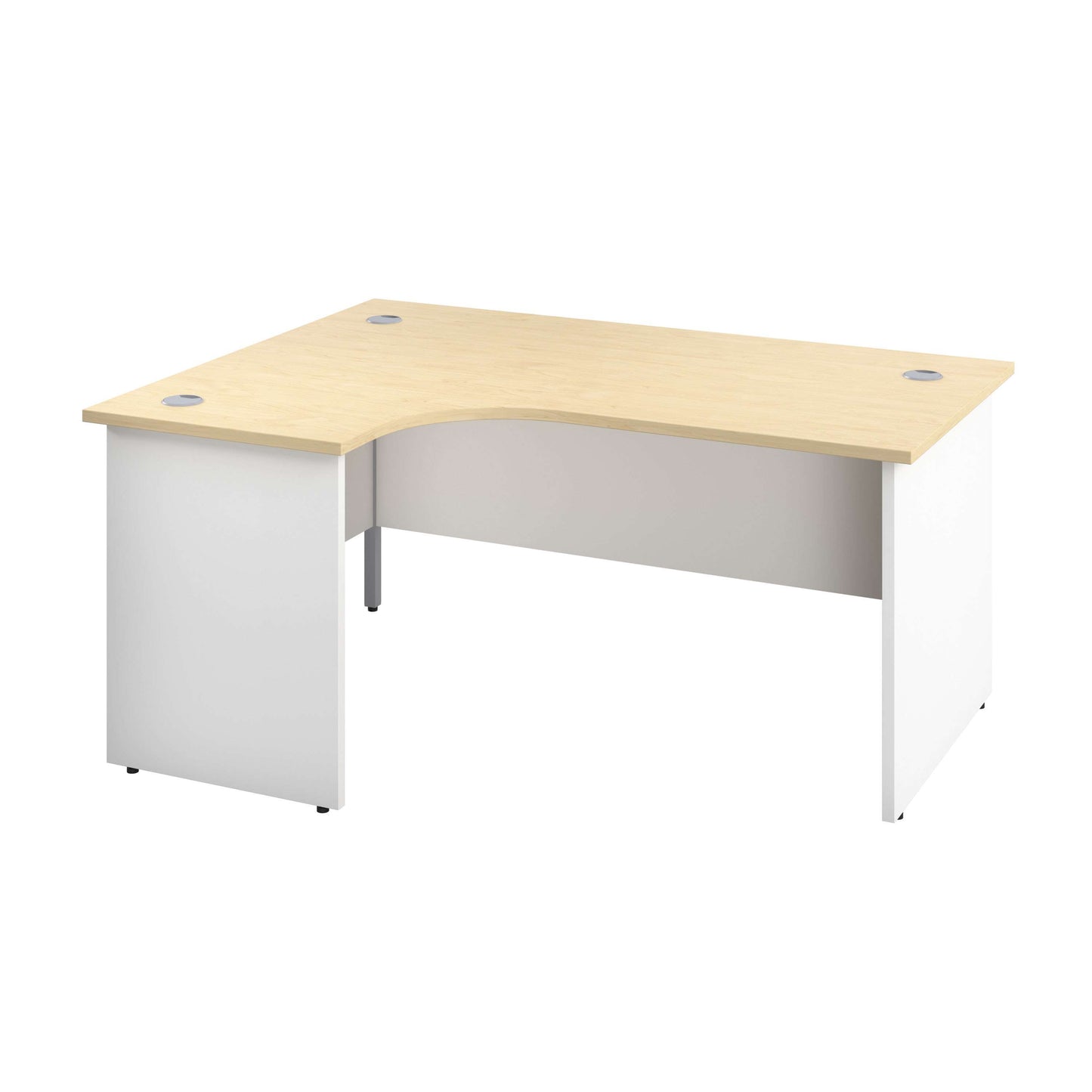 Panel Left Hand Radial Desk | 1600X1200 | Maple/White